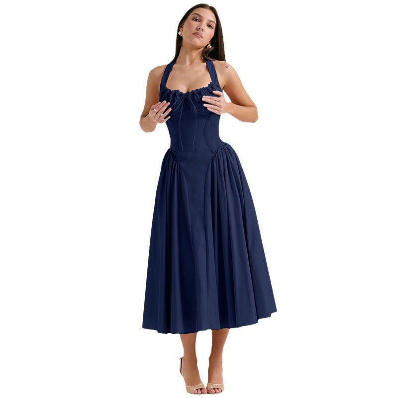 Summer Suspender Dress Fashionable Printed Halter Dresses