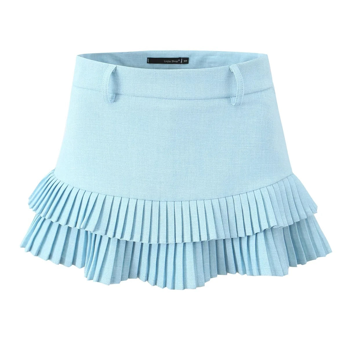 Women's Sexy Low Waist Pleated American Laminated Skirts