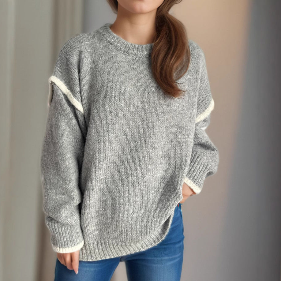 Women's Idle Style Round Neck Loose Thickened Sweaters