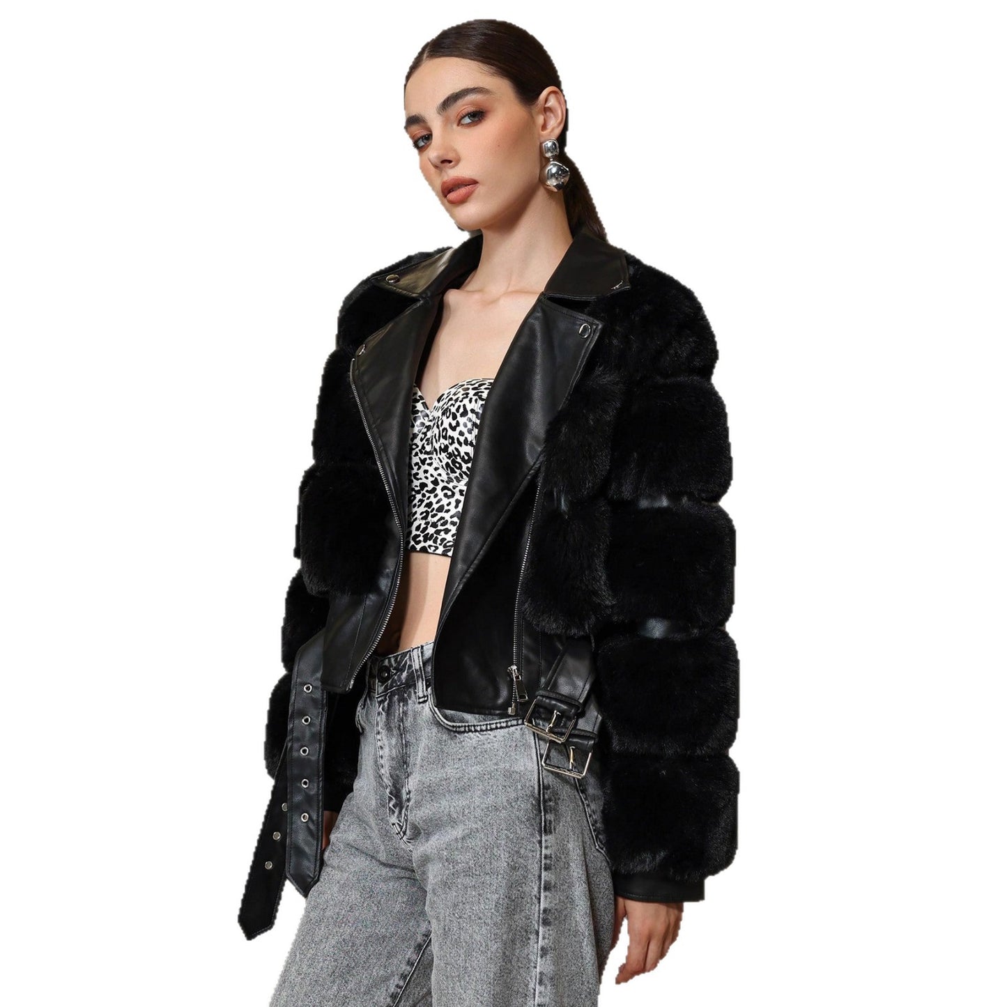 Faux Animal Fur Female Casual Outdoor Coats