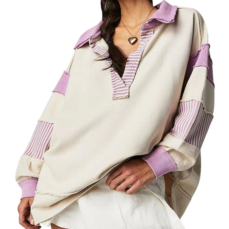 Women's Loose Casual Long Sleeve Pullover Split Sweaters