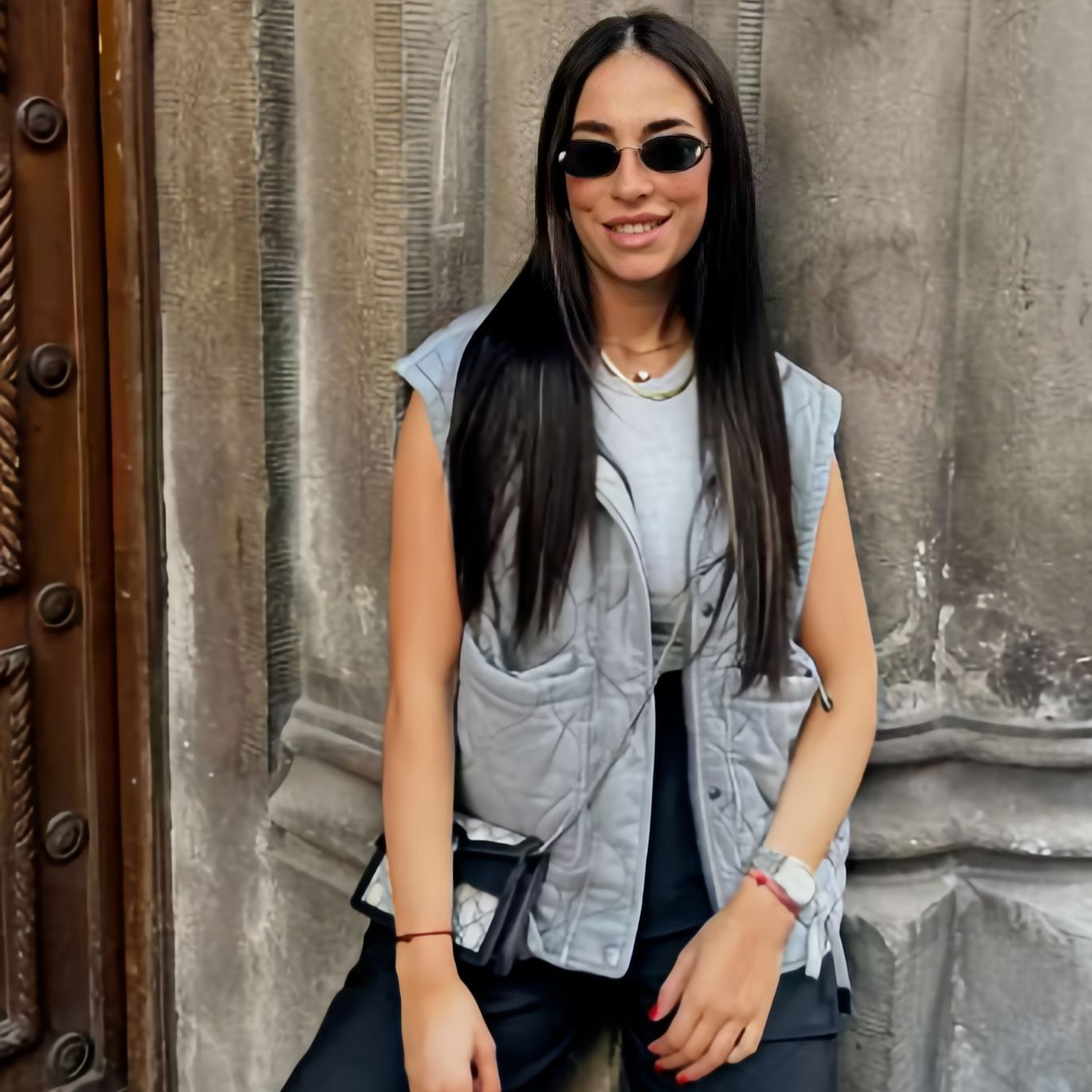 Women's New Rhombus Stand Collar Sleeveless Vests