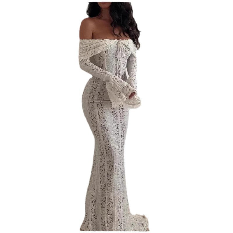 Fashion Sexy Lace Long Dress Bell Dresses