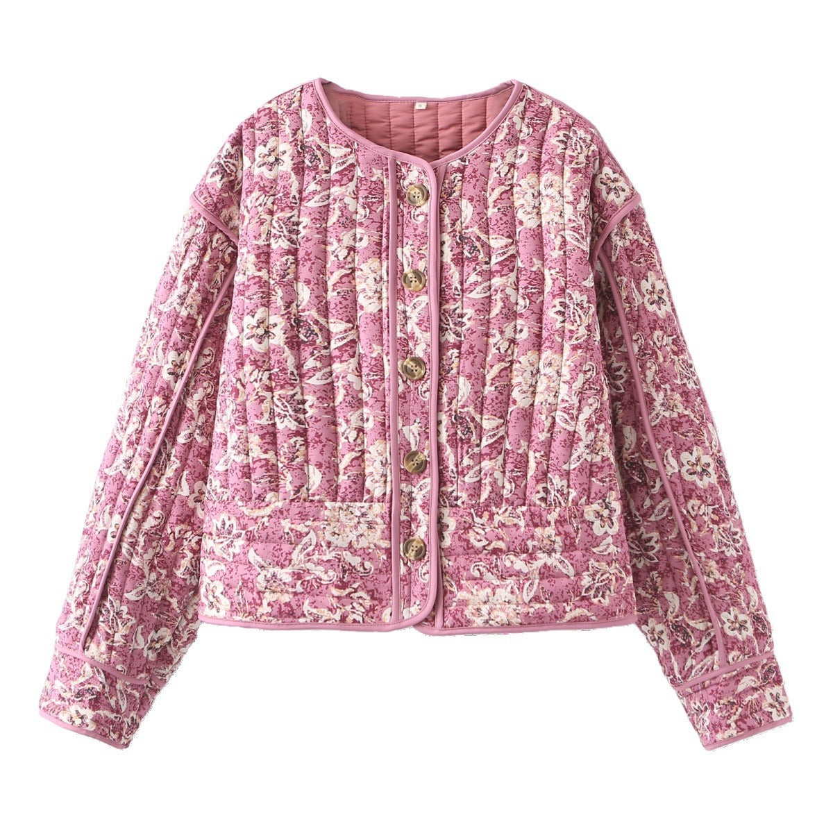 Women's Stylish Round Neck Flowers Print Jackets