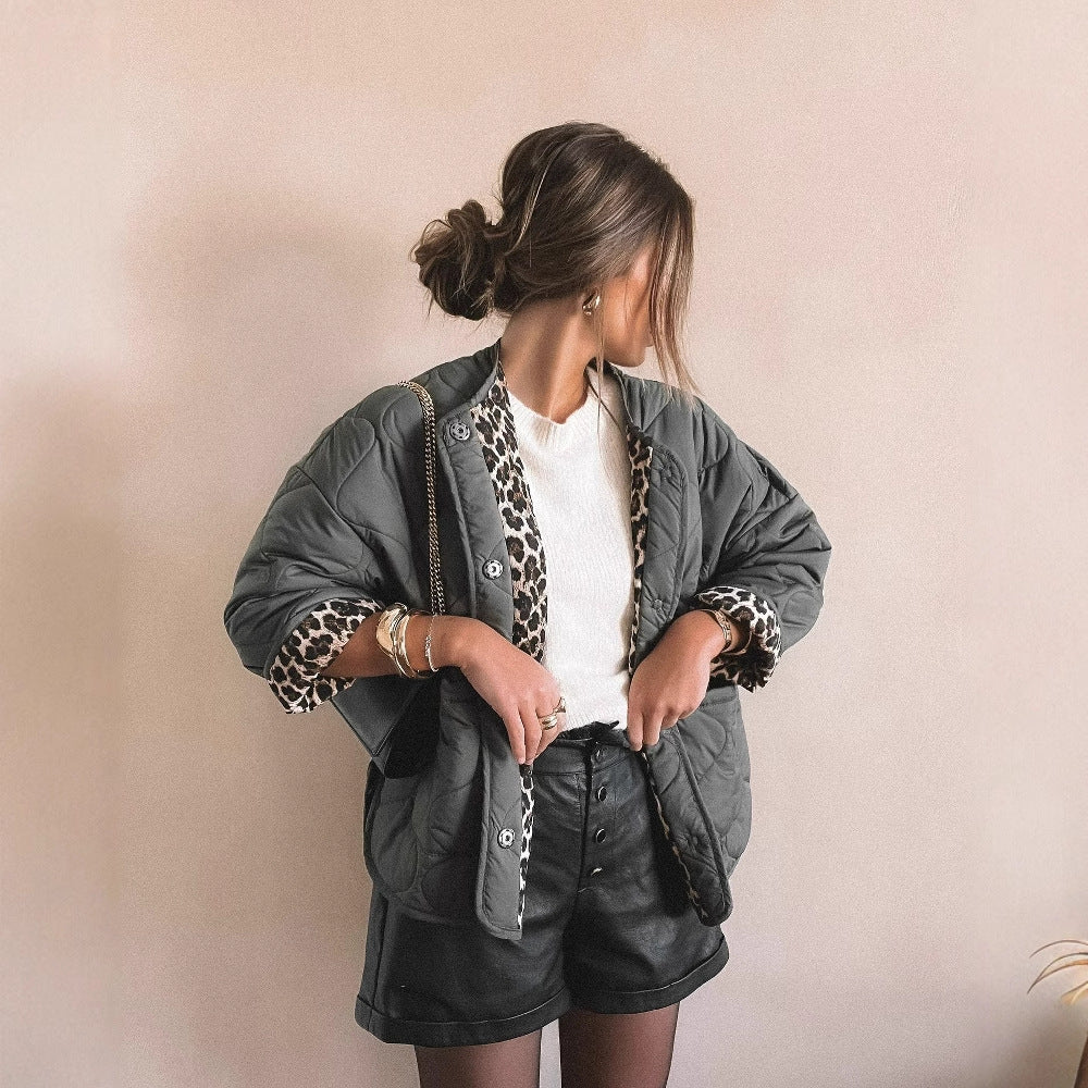 Women's Quilted Button Cotton Fashion Comfortable Retro Jackets