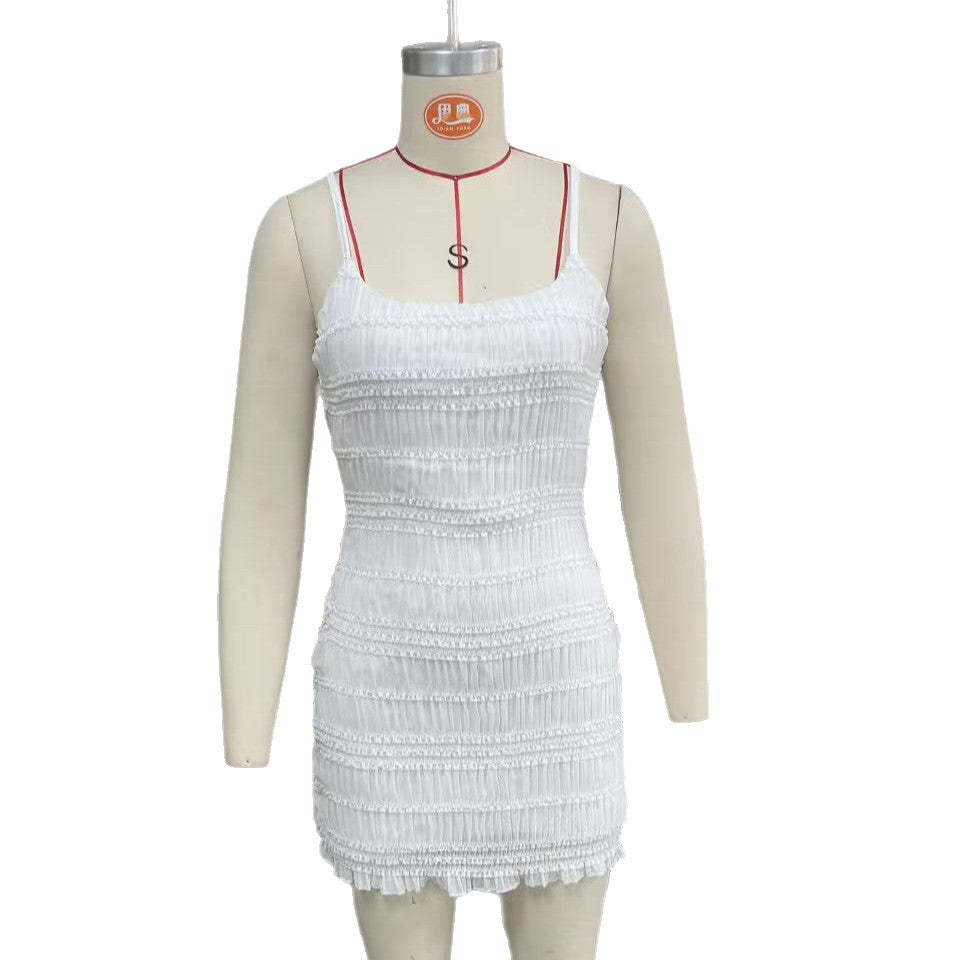 Summer Sexy Fashion Backless Ruffle Hip Dress