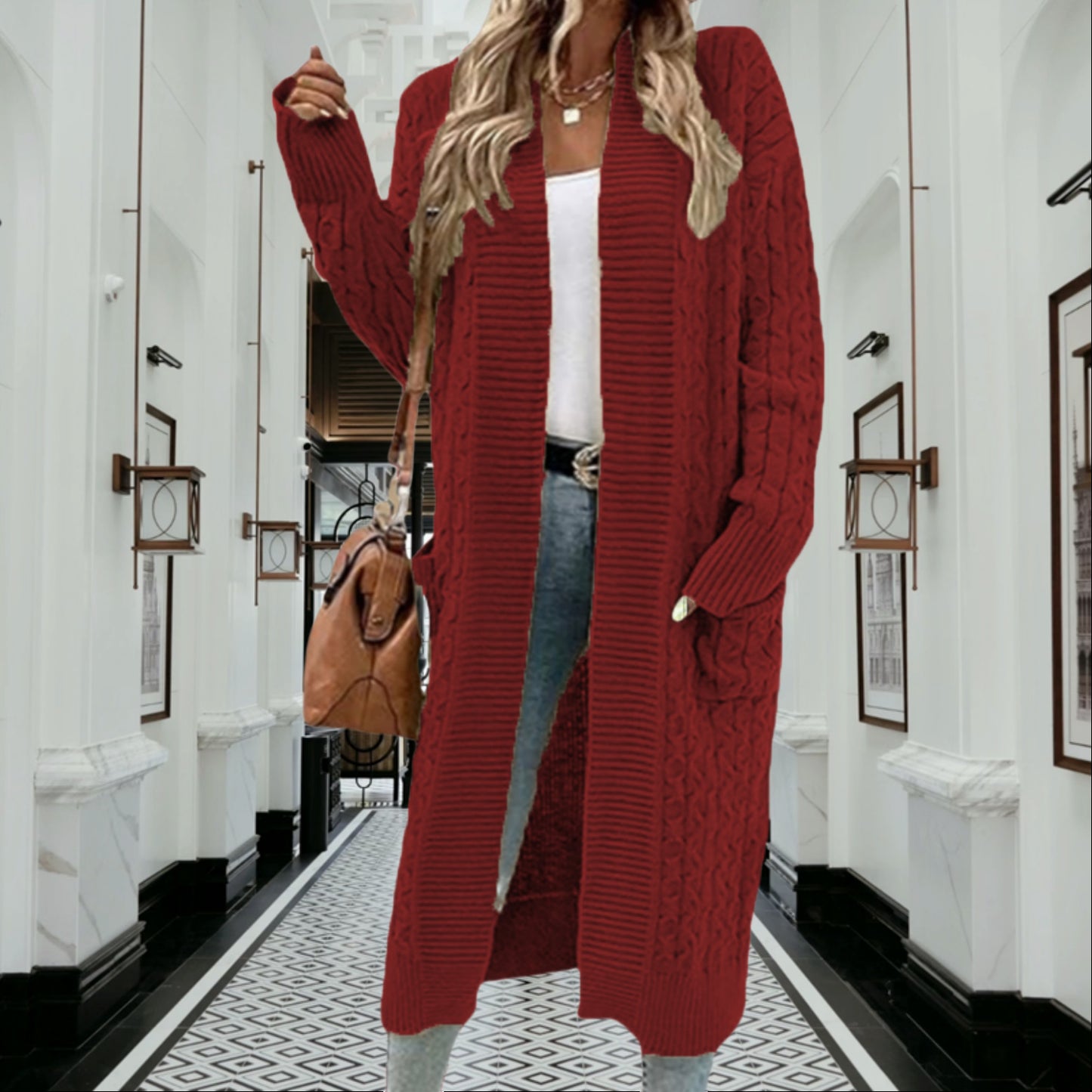 Women's Attractive Pretty Twist Loose Pockets Knitwear