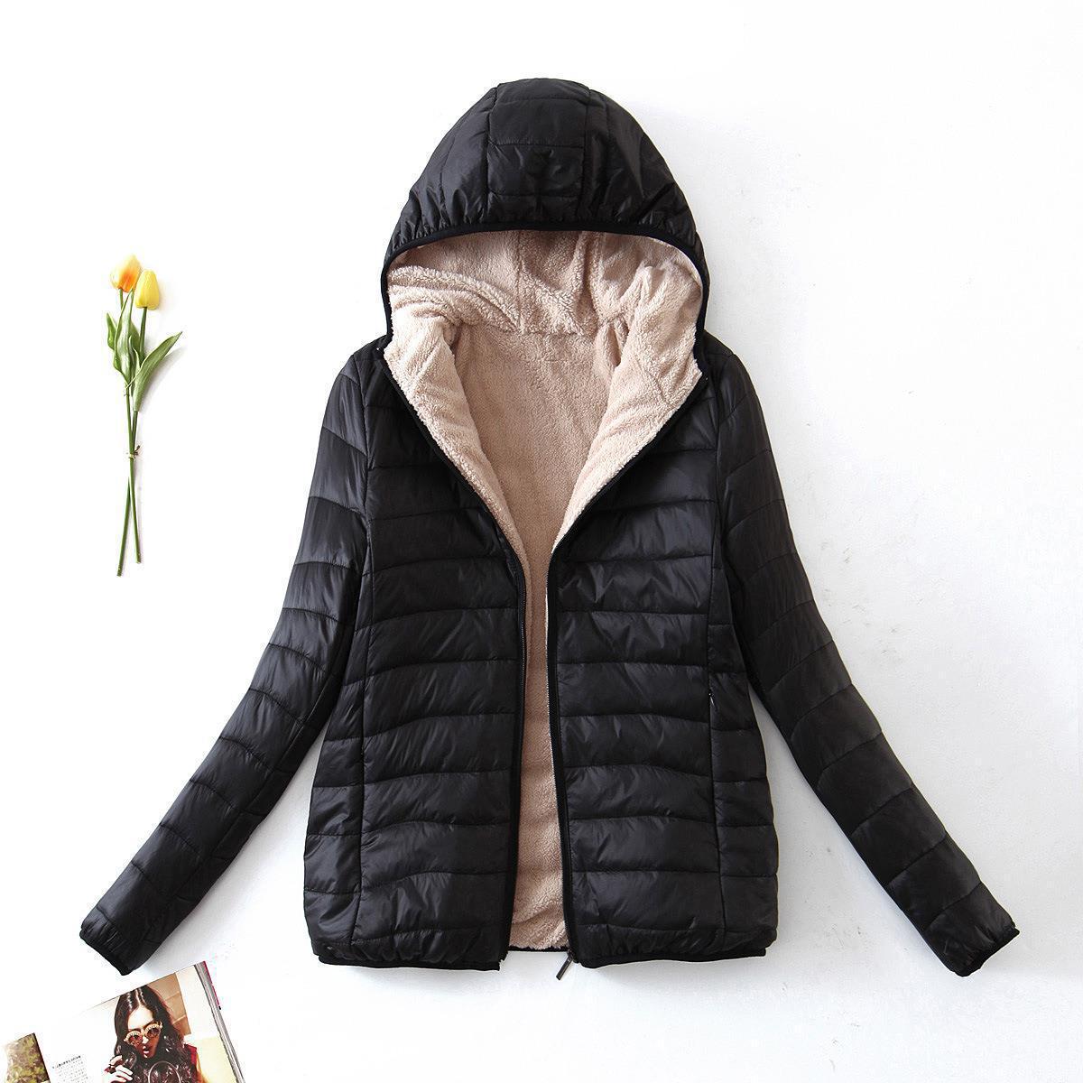 Women's Style Hooded Slim Fit Fleece Lined Coats