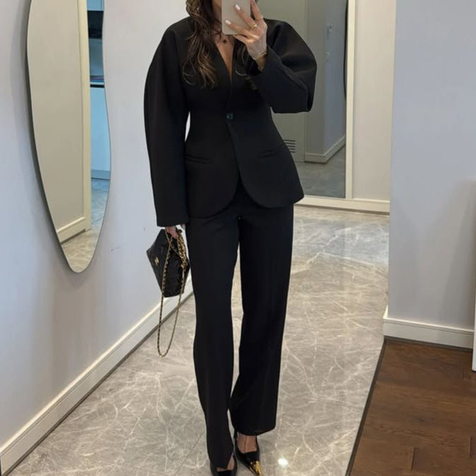 Autumn Elegant Tight Waist Trousers High-grade Blazers