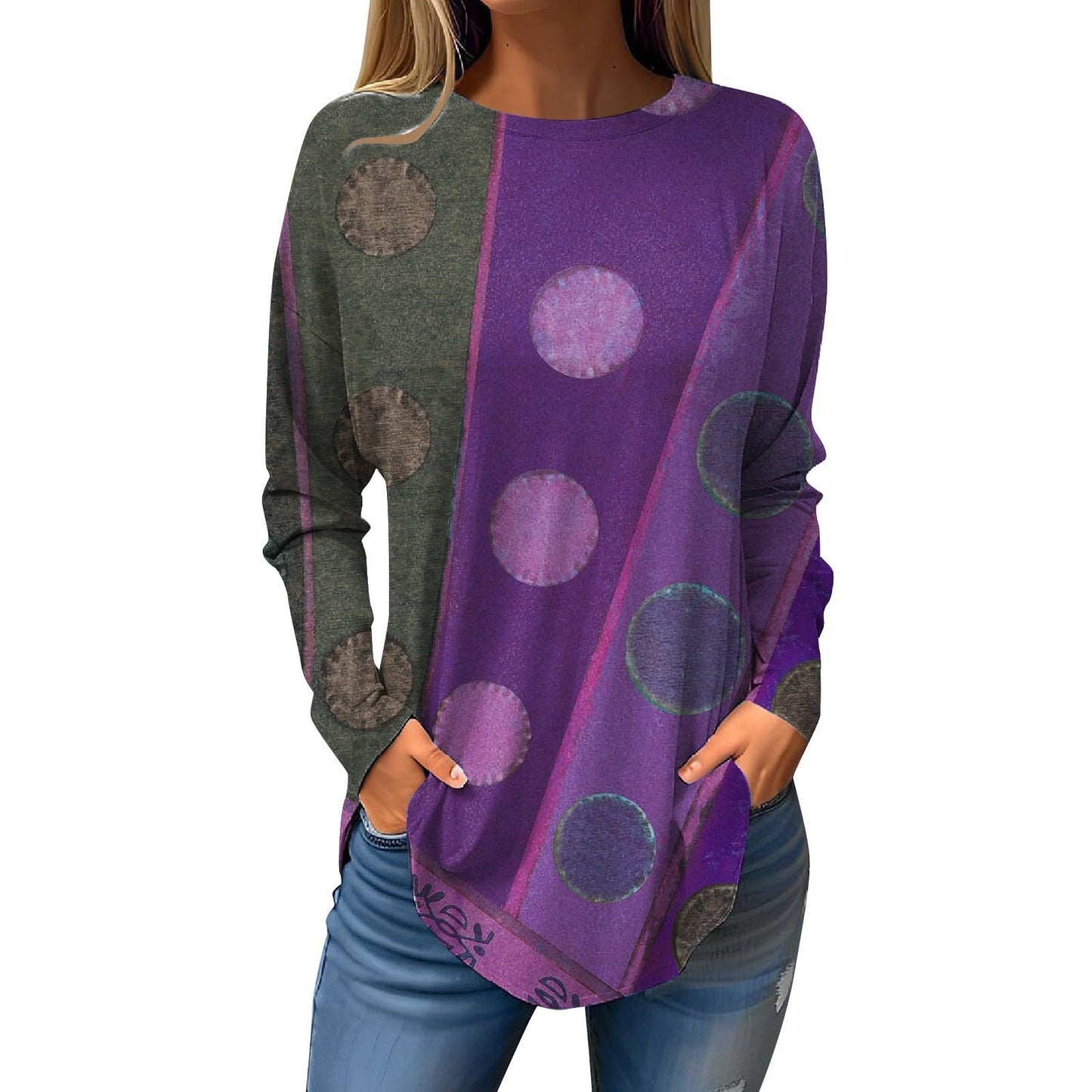 Crafts Summer Hem Arc Loose Long Blouses