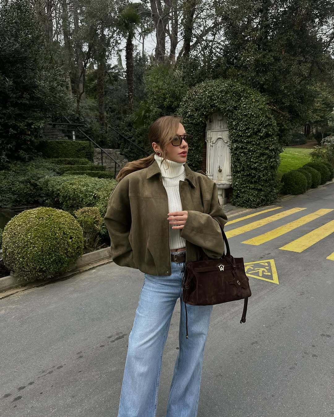 Women's French Style Vintage Zipper Lapel Elastic Coats