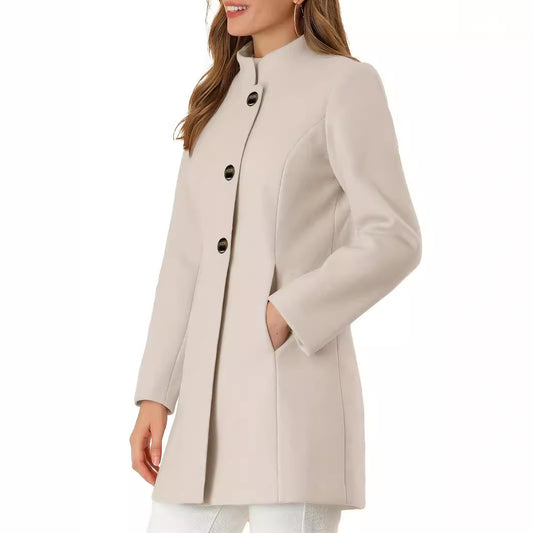 Women's Casual Solid Color Thick Long Sleeves Coats