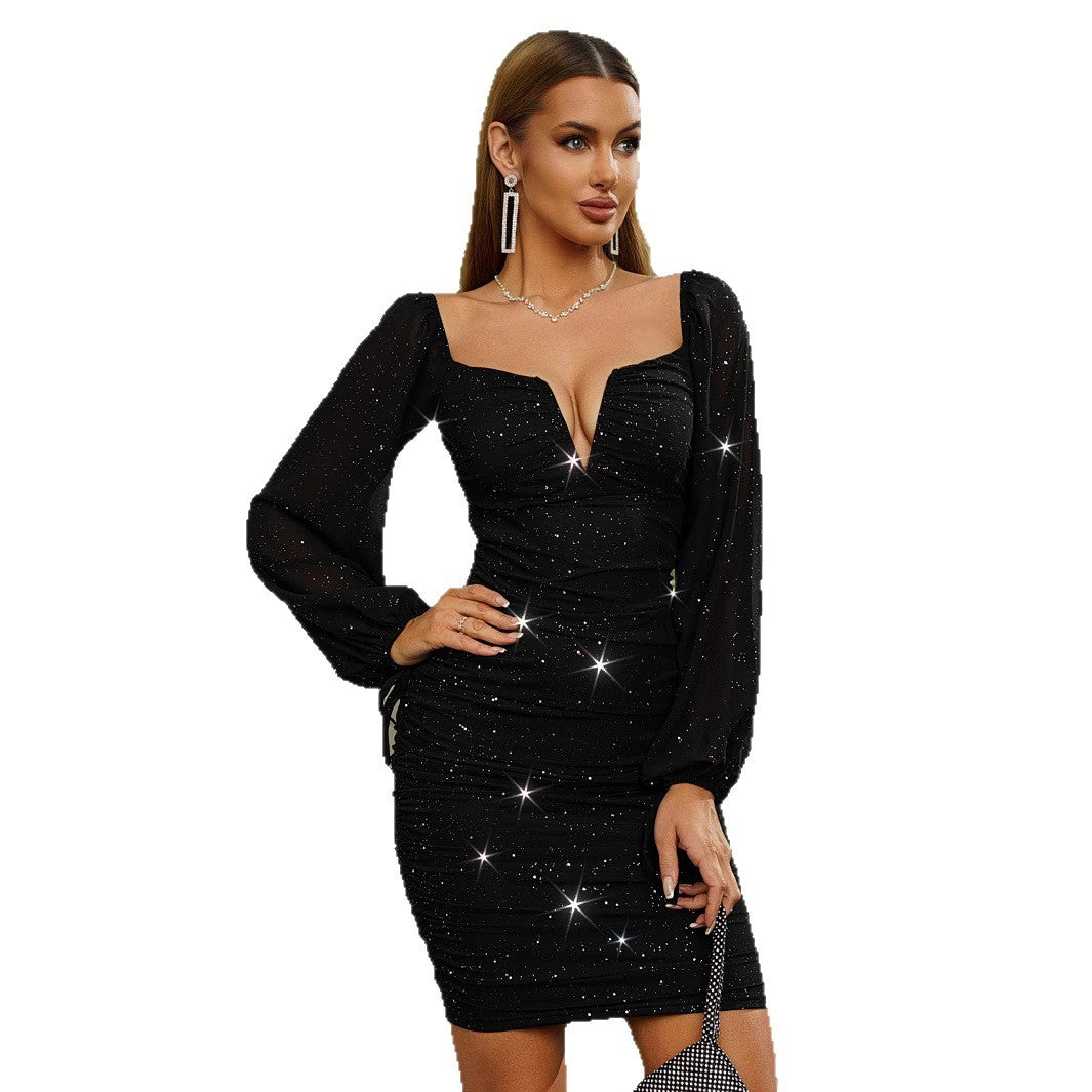Women's Summer Slim Fit Sexy Sequined Small Hip Skirts