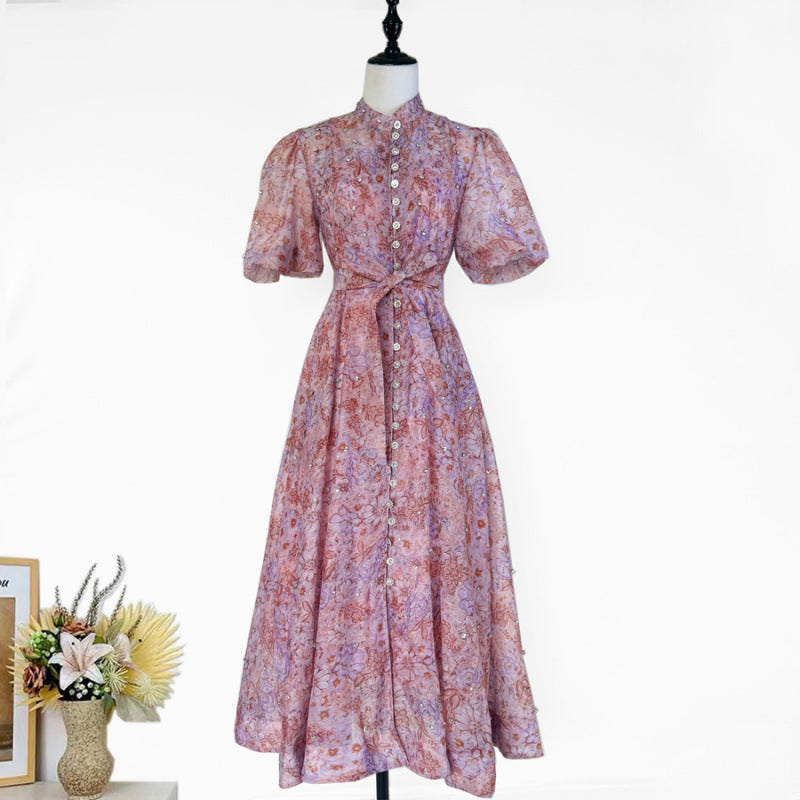 Women's Elegant Lantern Sleeve Single-breasted High Quality Shorts