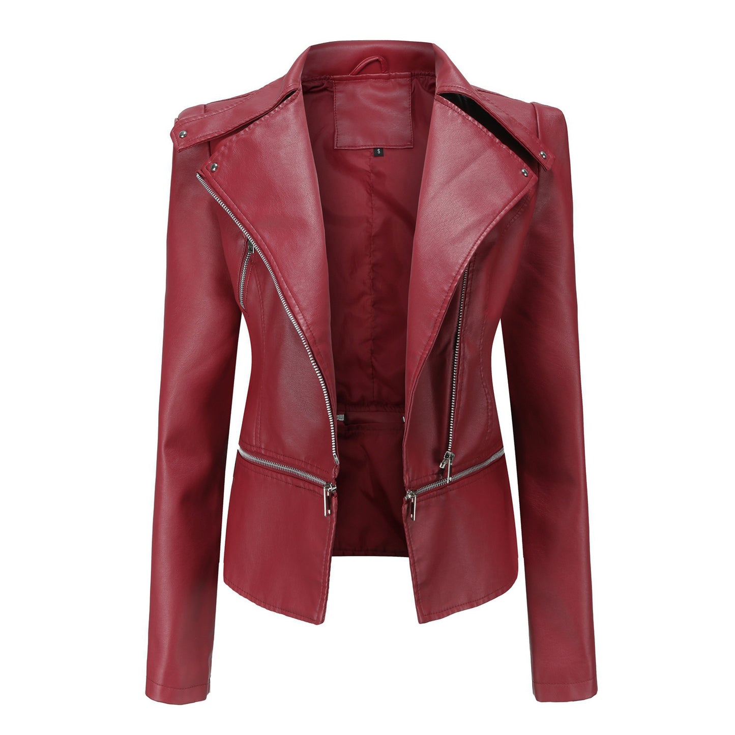 Women's Leather Detachable Hem Fashion Casual Jackets