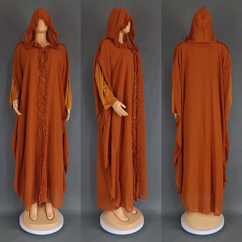 Hooded Shawl Long Cape Dress Turkish Dresses