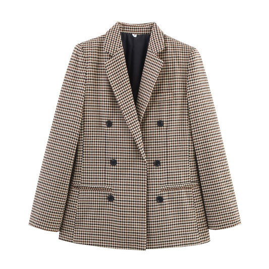 Women's Trendy Beautiful Plaid Double-breasted Autumn Blazers