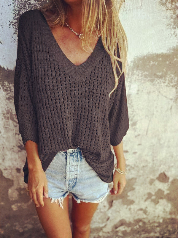 Hollow Out Outer Match Long-sleeved Idle Sweaters