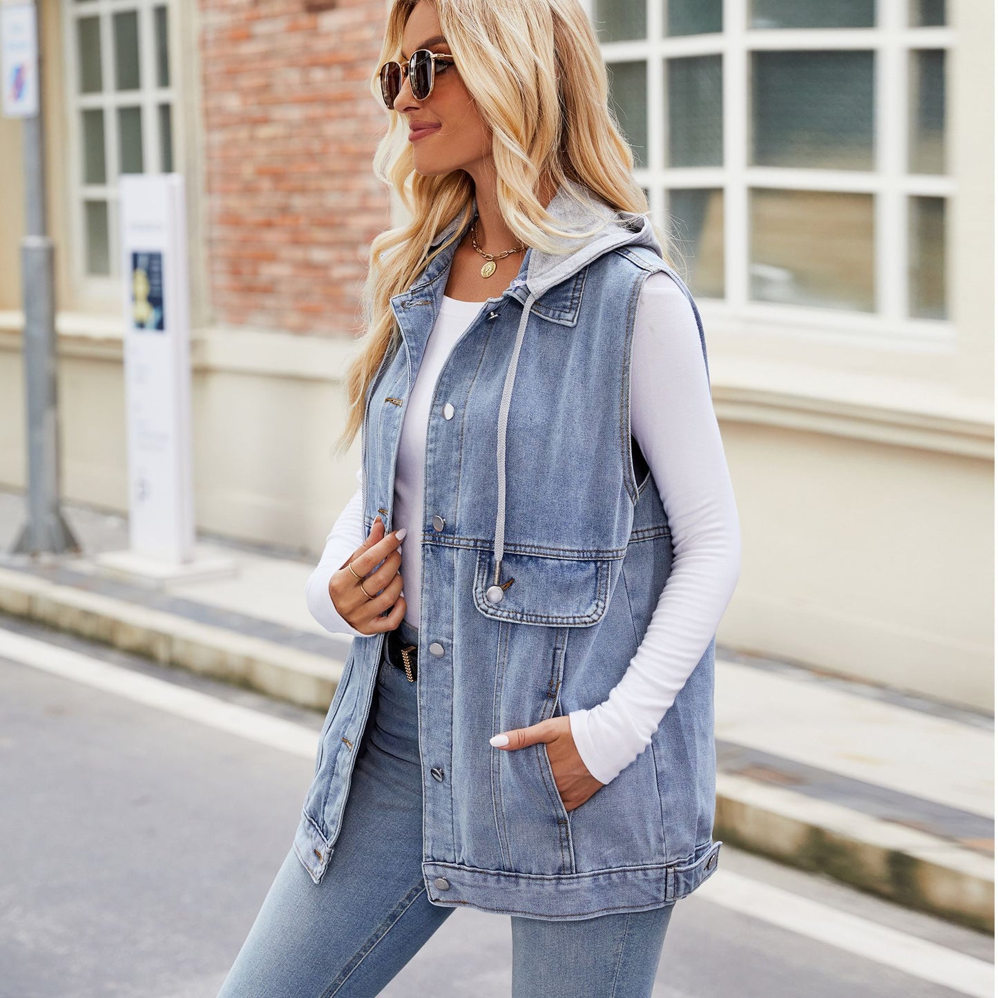 Women's Denim Waistcoat Summer Fashion Trendy Sleeveless Vests