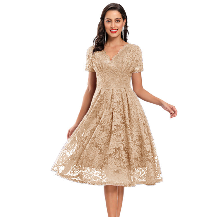 Lace Collar Bridesmaid Dress First-hand Temperament Dresses