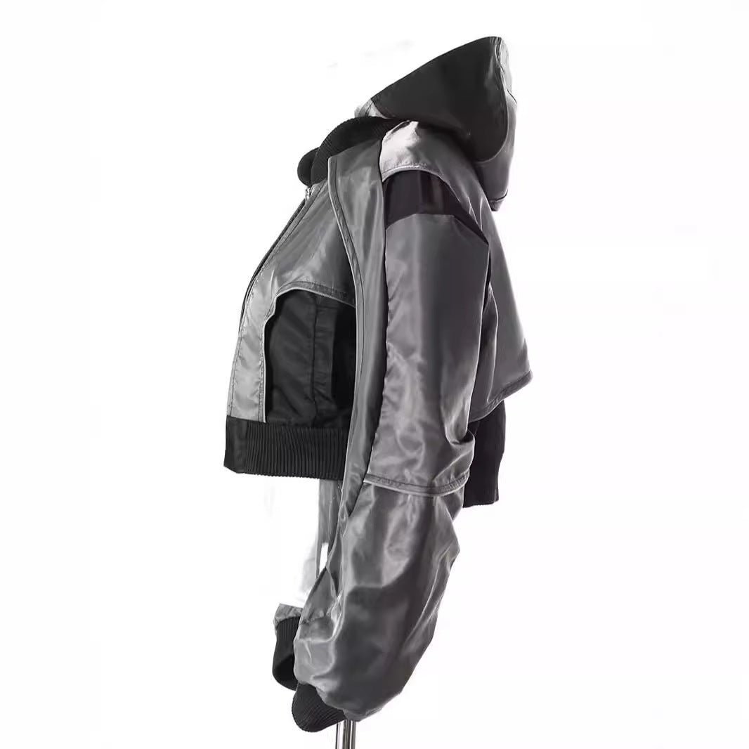 Women's Baseball Autumn Europe Casual Drawstring Shell Jackets