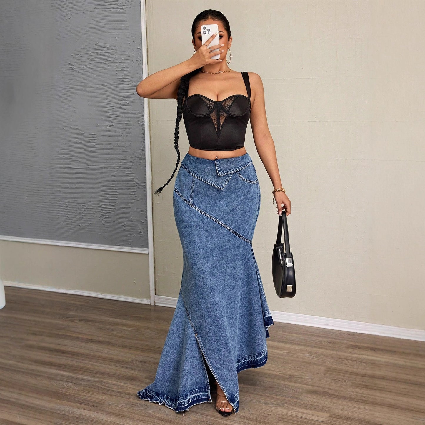 X Long Slim Fit Slimming Hip Raise Temperament Skirts