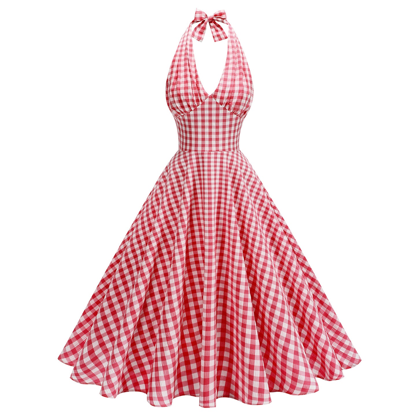 Women's Classic Retro Hepburn Style High Waist Halter Dresses