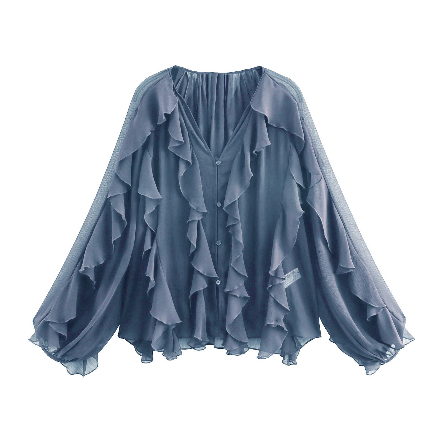 Charming Spring Series Laminated Decoration Shirt Blouses