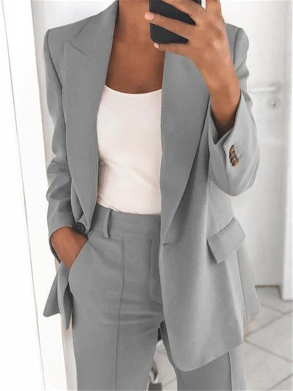Women's Fashion Polo Collar High-grade Slim Fit Blazers