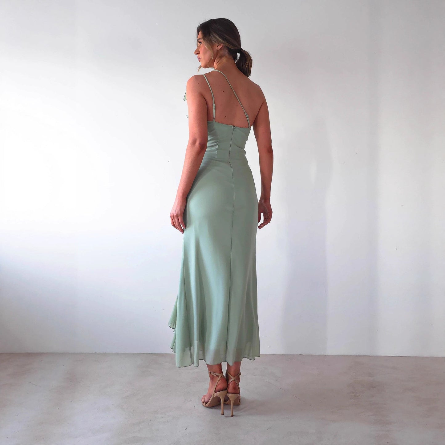 Fashion Sexy Pleated High Slit Slim Dresses