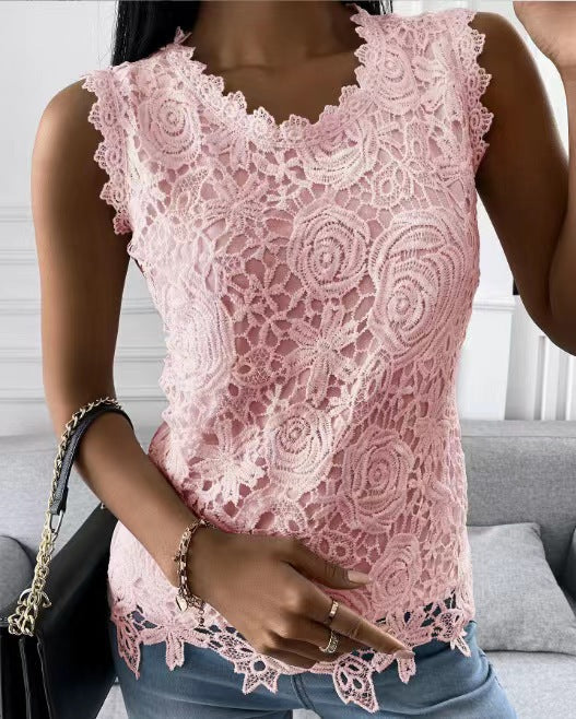 Women's Pretty Classic Summer Lace Shirt Tops