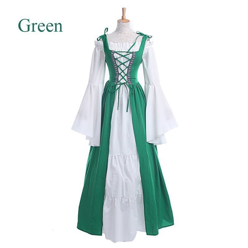 Tied Waist Medieval Renaissance Retro Court Dresses