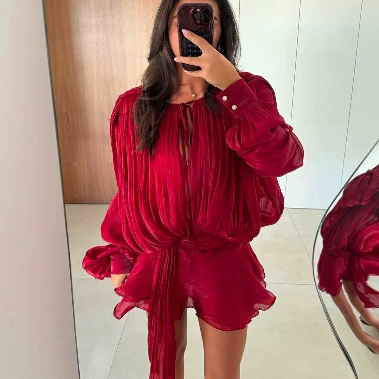 Women's Elegant Yarn Dress Spring Lantern Irregular Skirts