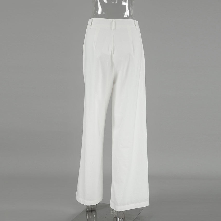 Women's Fashion High Waist Wide Leg Trousers Loose Pants