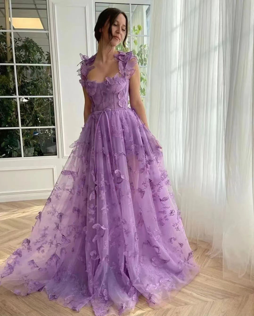Women's Dress Tulle Spaghetti Straps Sleeveless High Wedding Dresses