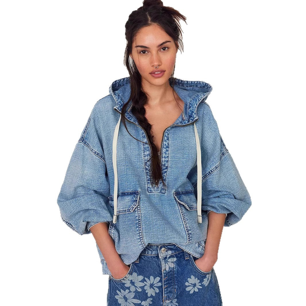 Autumn Fashion Loose Casual Washing Hooded Jackets