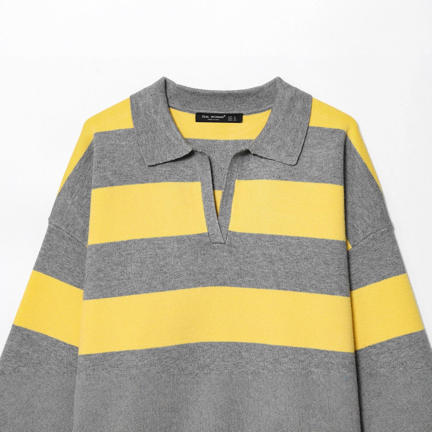 Versatile Slouchy Autumn Long-sleeved Shirt Collar Knitwear