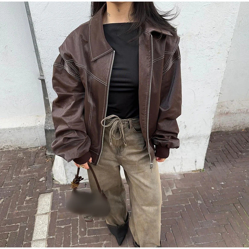 Women's Attractive Zipper Fashion Loose Street Jackets