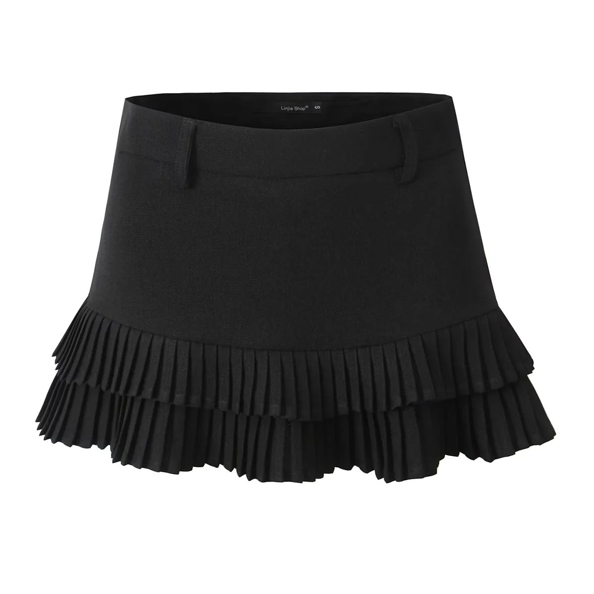 Women's Sexy Low Waist Pleated American Laminated Skirts