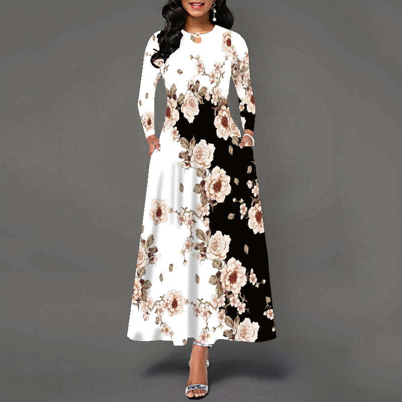 Women's Dress Loose Long Sleeve High Waist Dresses