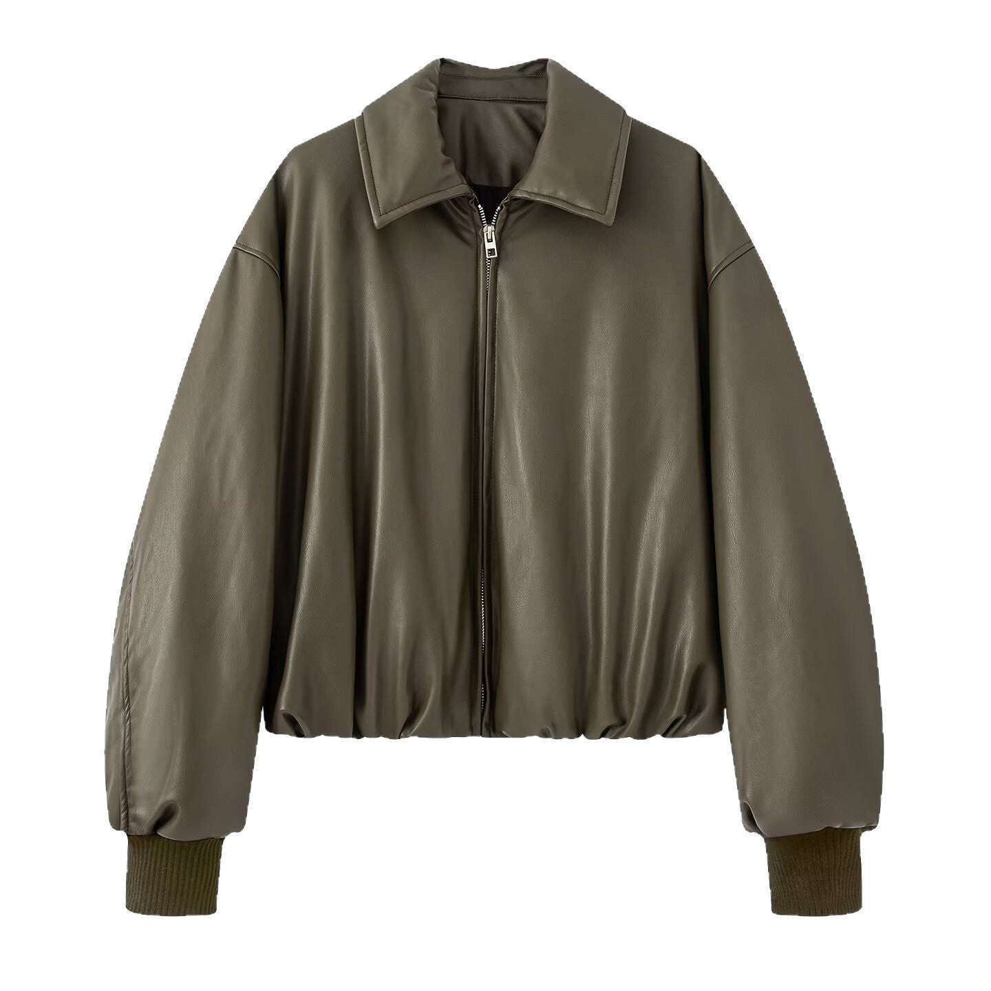 Women's Classic Lapel Zipper Design Thickened Leather Jackets
