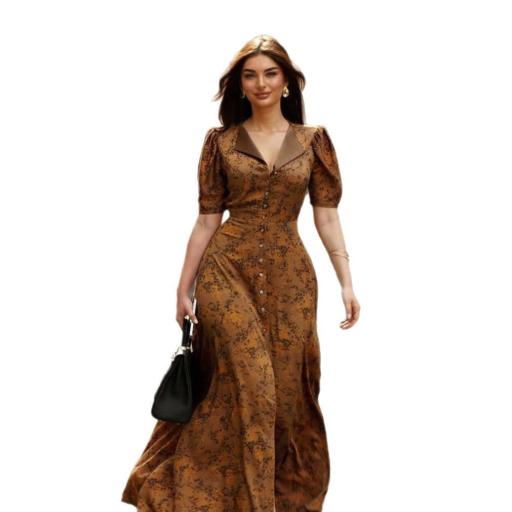 Women's Fashion Temperament Lapel Versatile Dress Long Cardigans