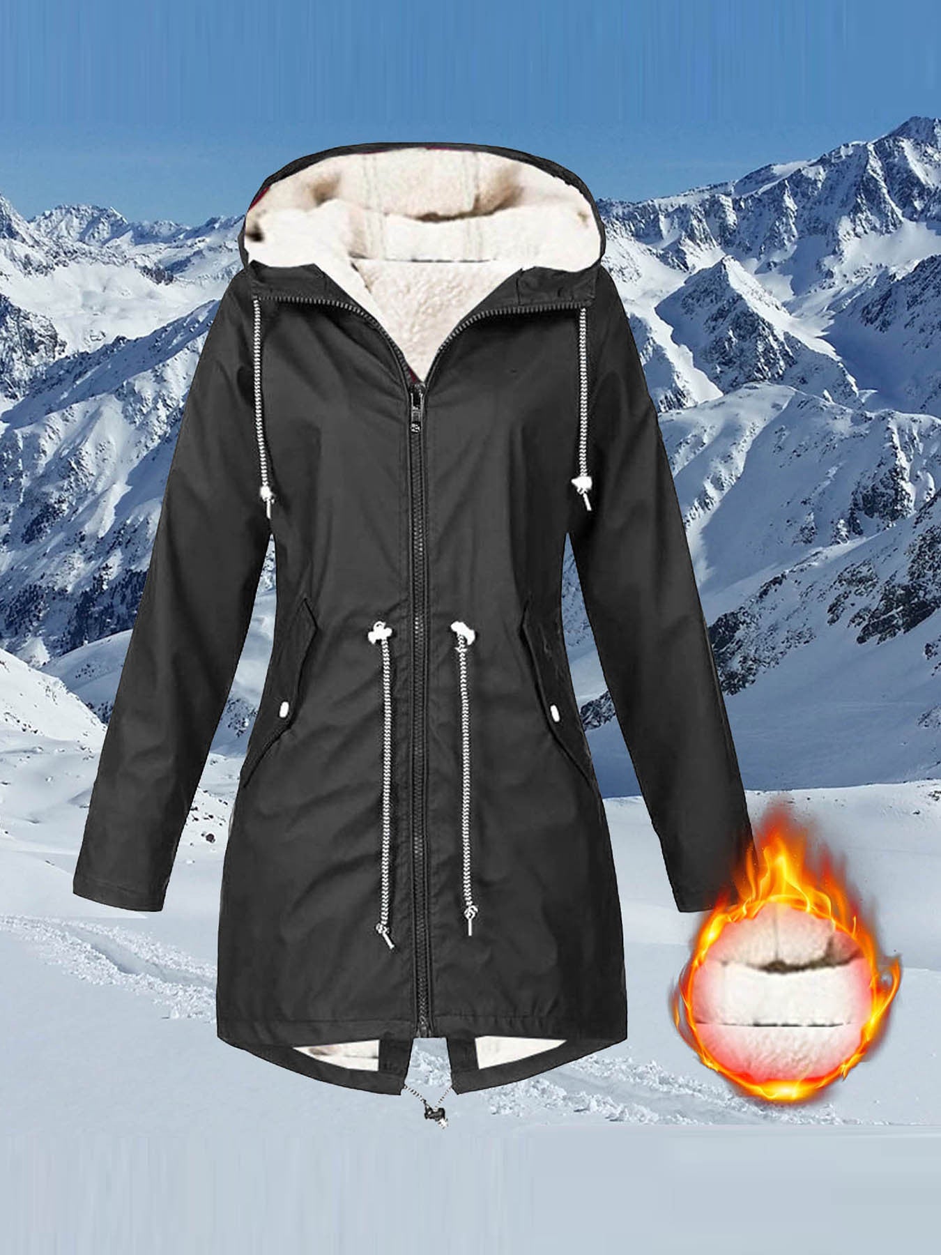 Comfortable Fleece Outdoor Mountaineering Hooded Shell Coats