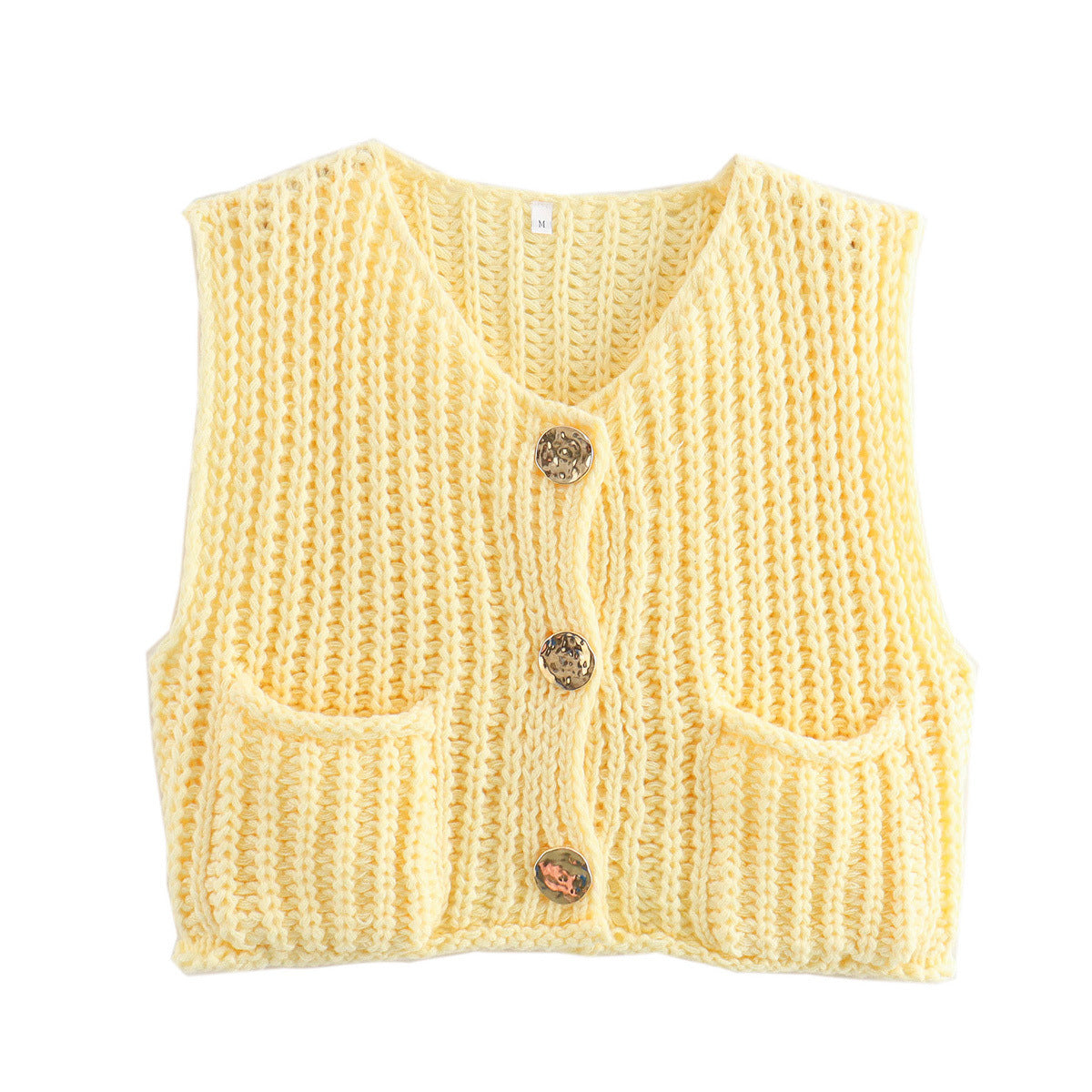 Women's Street Fashion Color Thick Needle Vests