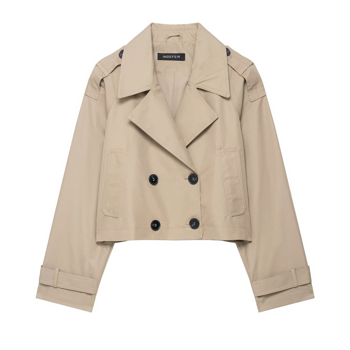 Women's Fashion Casual Double Breasted Trench Coats