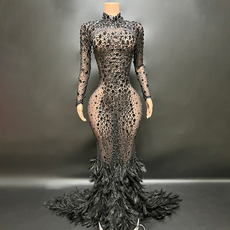 Sparking Diamonds Elegant Pink Fathers Dress Dresses