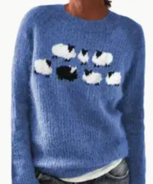 Women's Round Neck Multicolor Loose Fashion Pullover Sweaters