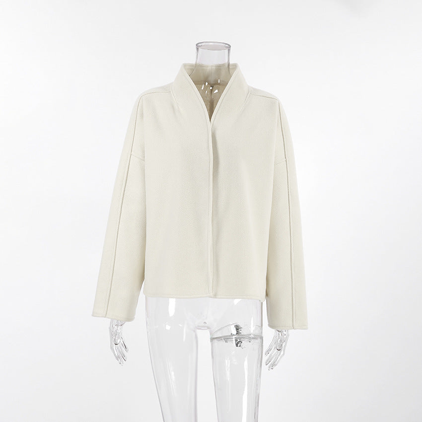 Women's Long Sleeve Woolen Loose Temperament Commuter Coats