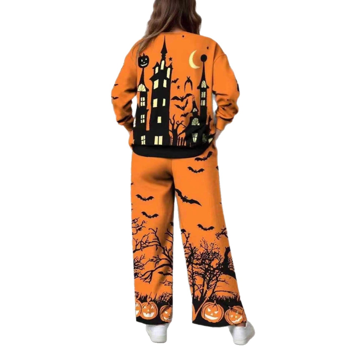 Women's Halloween Christmas Eve Printed Two-piece Outfit Suits