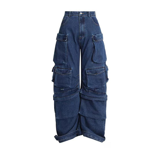 Women's Fashion Zipper Light Color Water Scrubbing Jeans